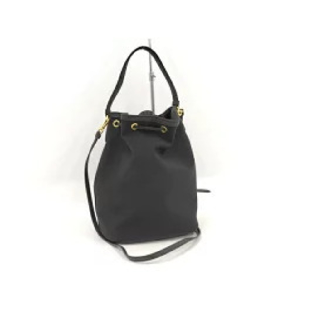 PRADA Shoulder Bag Drawstring Duet Canvas Black - Picture 2 of 9